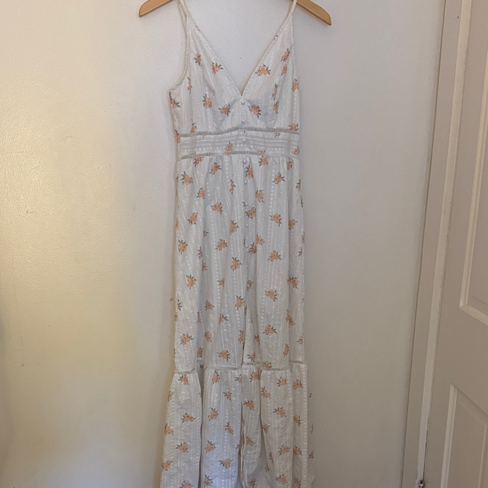 Simple Ivory Eyelet Dress